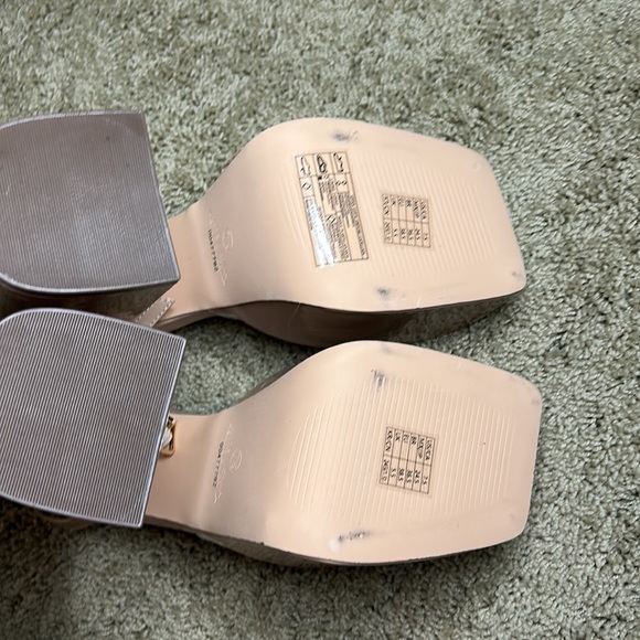 Clear Nude Platform Block Heels - Picture 9 of 10